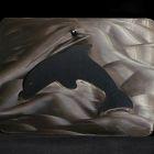 Edelstahl Delfin Spiegel 23 x 17 cm